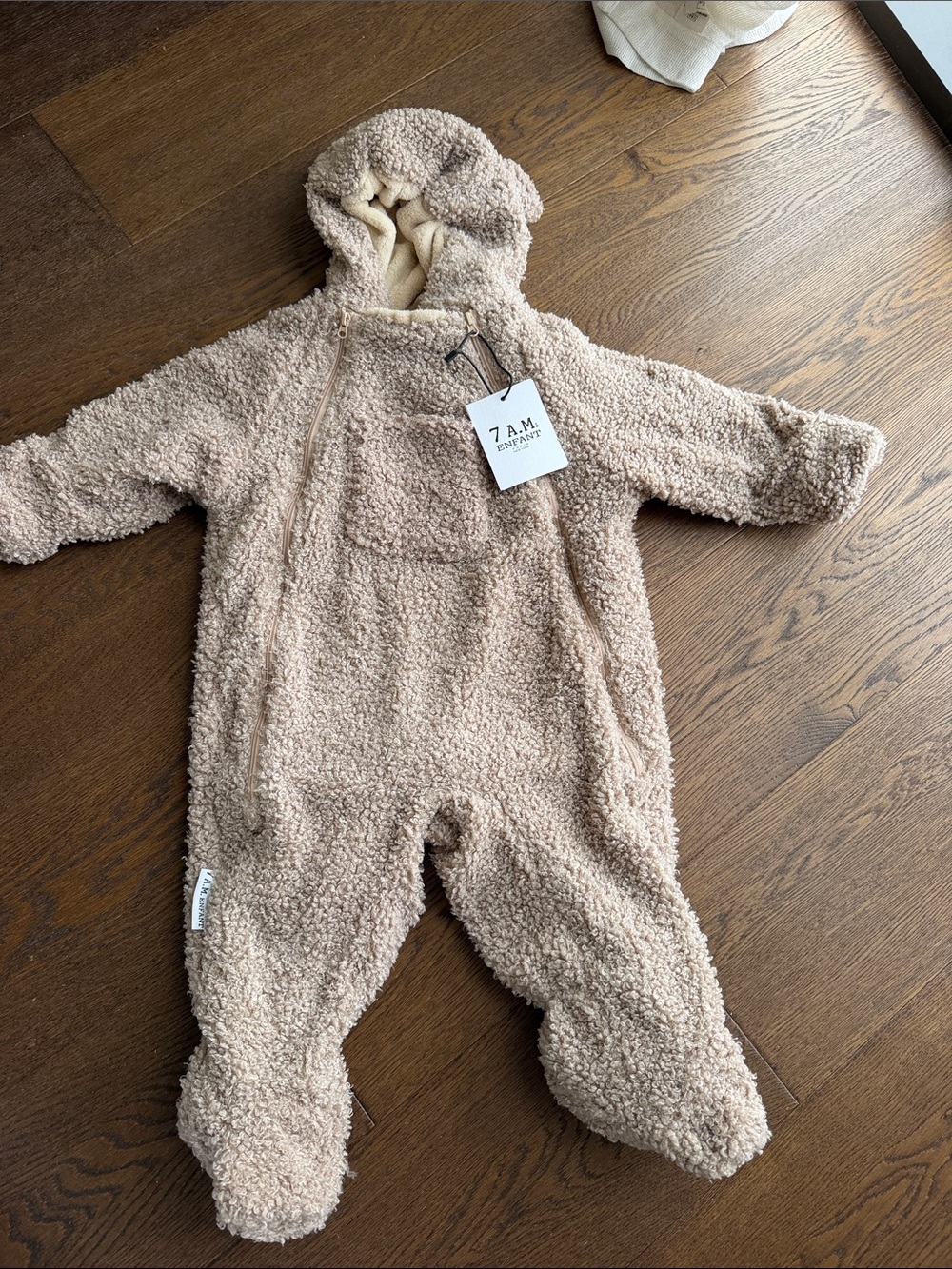NWT 7 A.M. Enfant Cozy Sherpa Footed One-Piece for Baby 12-24 Months